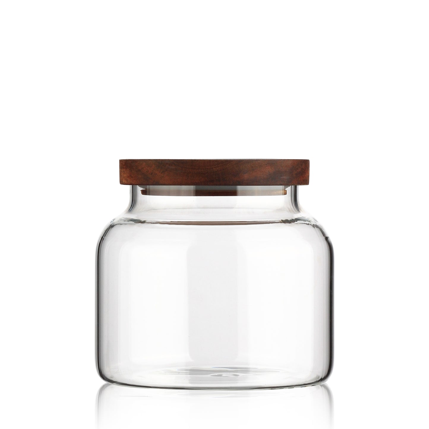 Labina Glass Storage Container Airtight Food Jars Kitchen Canister with Wood Lids, 47 Oz Wide Mouth Pantry Organization Glass Jar for Flour, Sugar, Cookie, Spagetti, Nuts and Candy