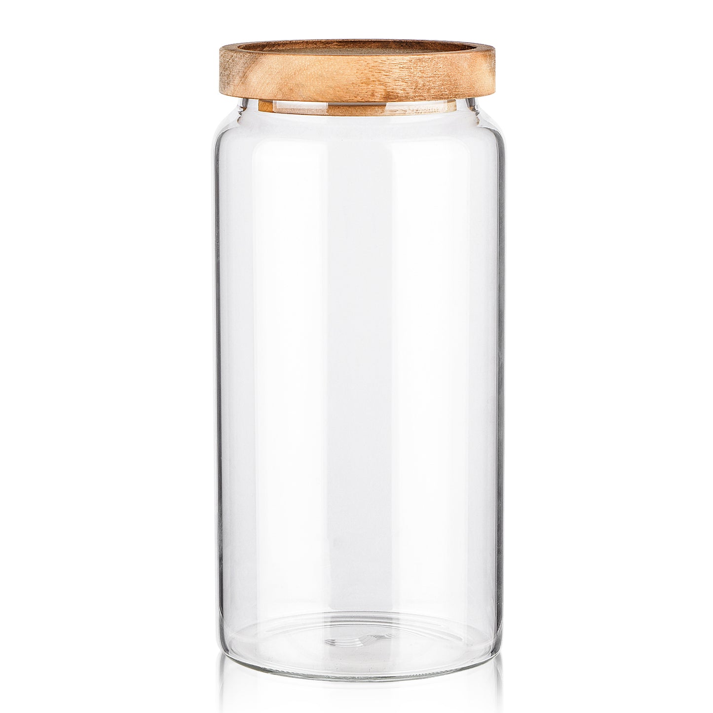 Labina Glass Storage Container Airtight Food Jars Kitchen Canister with Wood Lids, 40 Oz Wide Mouth Pantry Organization Glass Jar for Flour, Sugar, Cookie, Spagetti, Nuts and Candy
